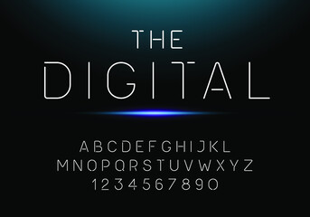 Futuristic and technology font
