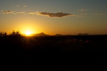 sunset in the mountains