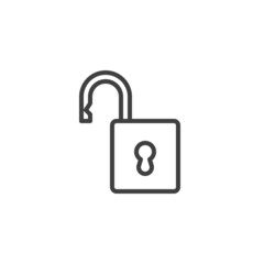 Unlocked padlock line icon