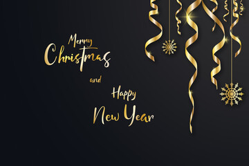 Greeting Merry Christmas and New Year card