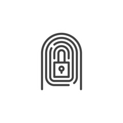 Fingerprint lock line icon