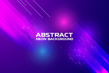 Obraz premium Realistic Blue and purple neon speed motion lights glowing Modern technology Abstract sports background Vector
