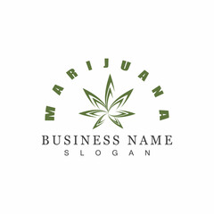 Cannabis marijuana hemp leaf logo and symbol