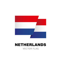 Netherlands flag. Vector illustration isolated on white background.