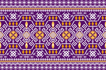 Beautiful geometric ethnic art pattern traditional. Design for carpet,wallpaper,clothing,wrapping,batik,fabric,Vector illustration. Figure tribal embroidery style.