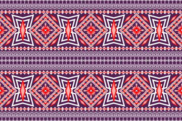 Beautiful geometric ethnic art pattern traditional. Design for carpet,wallpaper,clothing,wrapping,batik,fabric,Vector illustration. Figure tribal embroidery style.