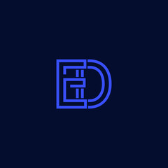 Professional Innovative Initial ED logo. Minimal elegant Monogram. Premium Business Artistic Alphabet symbol and sign
