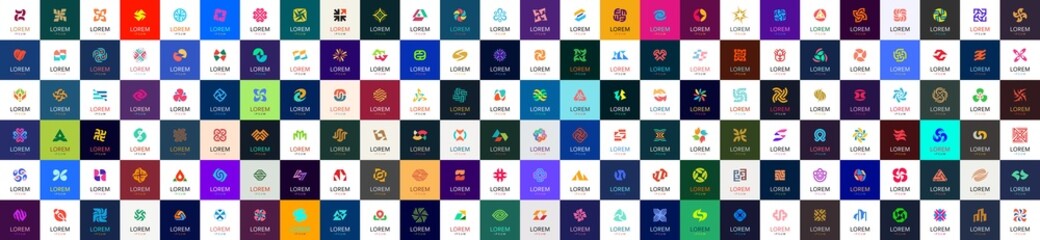 Abstract logos collection. Geometric abstract logos. Icon design