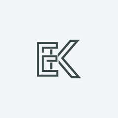 Professional Innovative Initial EK logo. Minimal elegant Monogram. Premium Business Artistic Alphabet symbol and sign