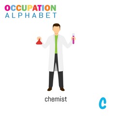 Vector Illustration of alphabet occupation with C letter. Suitable for Education purposes.