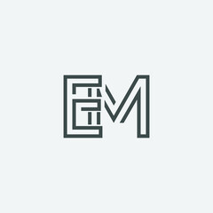 Professional Innovative Initial EM logo. Minimal elegant Monogram. Premium Business Artistic Alphabet symbol and sign