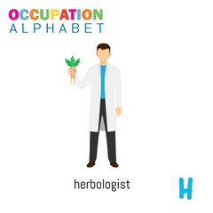 Vector Illustration of alphabet occupation with H letter. Suitable for Education purposes.