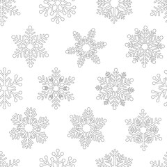 Seamless pattern Snowflakes coloring vector illustration