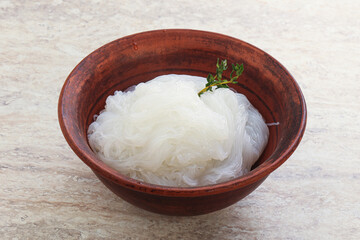 Glass asian noodles in the bowl