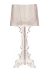 glass table lamp on white background