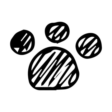 hand drawn doodle of animal footprint, Simple flat vector illustration