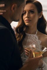 a sexy couple of newlyweds
