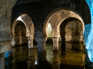 Fototapeta na wymiar Moorish cistern Aljibe in Caceres. Former mosque under the Muslim rule in Spain.