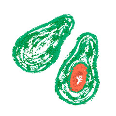 Icon in hand draw style. Drawing with wax crayons, children's creativity