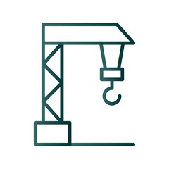 Crain Line Gradient Vector Icon Design