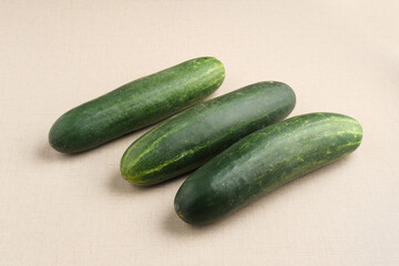 Fresh and healthy cucumbers, close up.