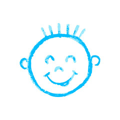 Icon in hand draw style. Drawing with wax crayons, children's creativity