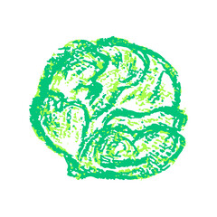 Icon in hand draw style. Drawing with wax crayons, children's creativity