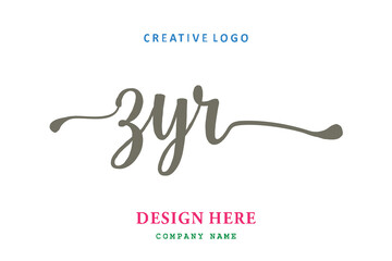 ZYR lettering logo is simple, easy to understand and authoritative
