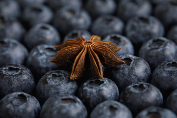 blueberries on table with anise