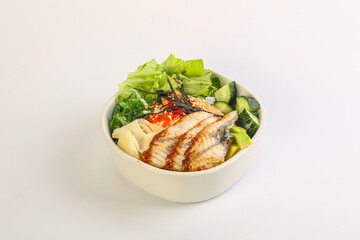 Poke with eel and rice