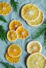 Fototapeta na wymiar Natural dried oranges background