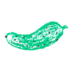 Icon in hand draw style. Drawing with wax crayons, children's creativity