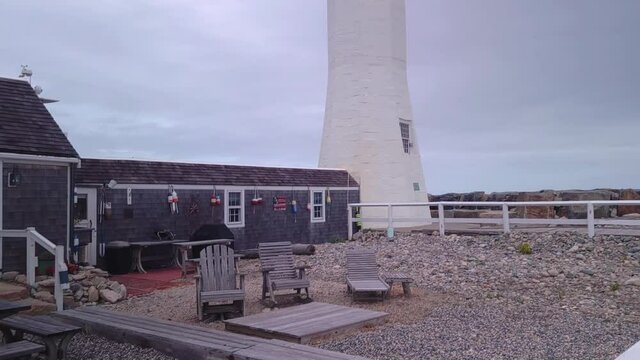Lighthouse keeper's living quarters, house side of navigational tower structure