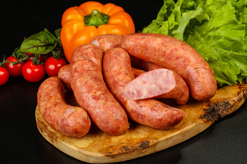 Natural meat sausages with minced meat