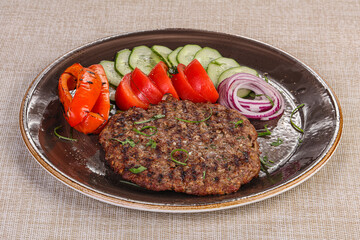 Grilled Beef cutlet with vegetables