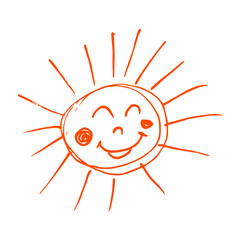 Icon in hand draw style. Children's creativity