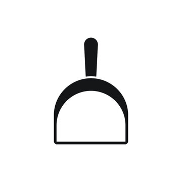 black dustpan icon on white background clip art preview