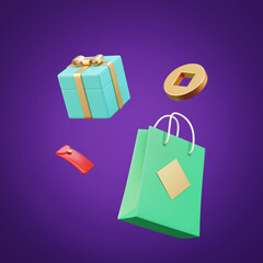 3d Asian holiday element collection