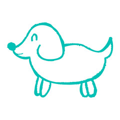 Icon in hand draw style. Drawing with wax crayons, children's creativity