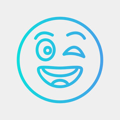 Wink emoji icon vector illustration in gradient style, use for website mobile app presentation