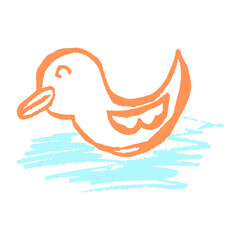 Icon in hand draw style. Drawing with wax crayons, children's creativity