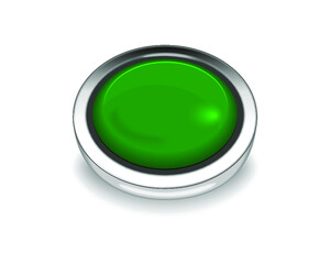 Blank green button isolated on a white background