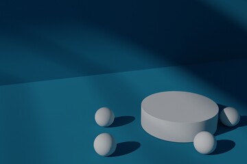 empty 3d render podium display for product stand