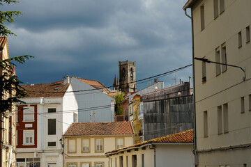View of Betanzos from Mandeo river. A Coruña province, Galicia, Spain