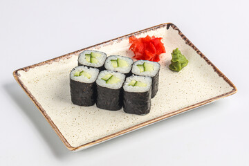 Japanese vegetarian roll with cucumber