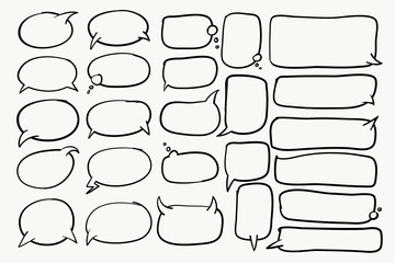 Obraz premium Freehand drawing of Speech bubble, single line style for any graphic design or artwork. Vector illustration with layers