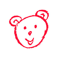 Icon in hand draw style. Drawing with wax crayons, children's creativity