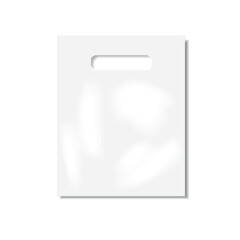 Blank white plastic bag mock up isolated on a white background