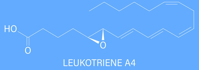 Leukotriene A4 (LTA4) molecule. Skeletal formula.	
