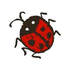 Icon in hand draw style. Drawing with wax crayons, children's creativity © bubushonok